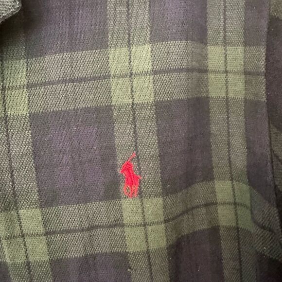 Vintage Polo Ralph Lauren Blackwatch Plaid Polo Shirt L - Picture 4 of 6